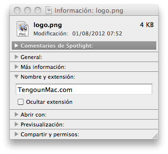 Renombrar archivos en Mac OS X
